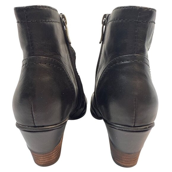 L'Artiste by Spring Step Women Belgard Black Leather Ankle Bootie Size 37 - Picture 4 of 11